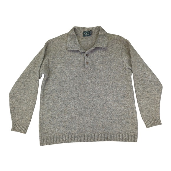 Mackenzie Country Wool Sweater Mens L Button Collar Made in New Zealand - Picture 1 of 6